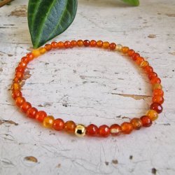 Pari armbnd orange agate facet 4 mm