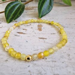 Pari armbnd gul agate facet 4 mm