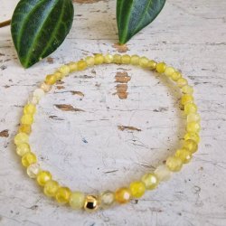 Pari armbnd gul agate facet 4 mm