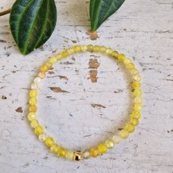 Pari armbnd gul agate facet 4 mm