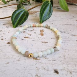 Pari armbnd amazonit mat 4 mm