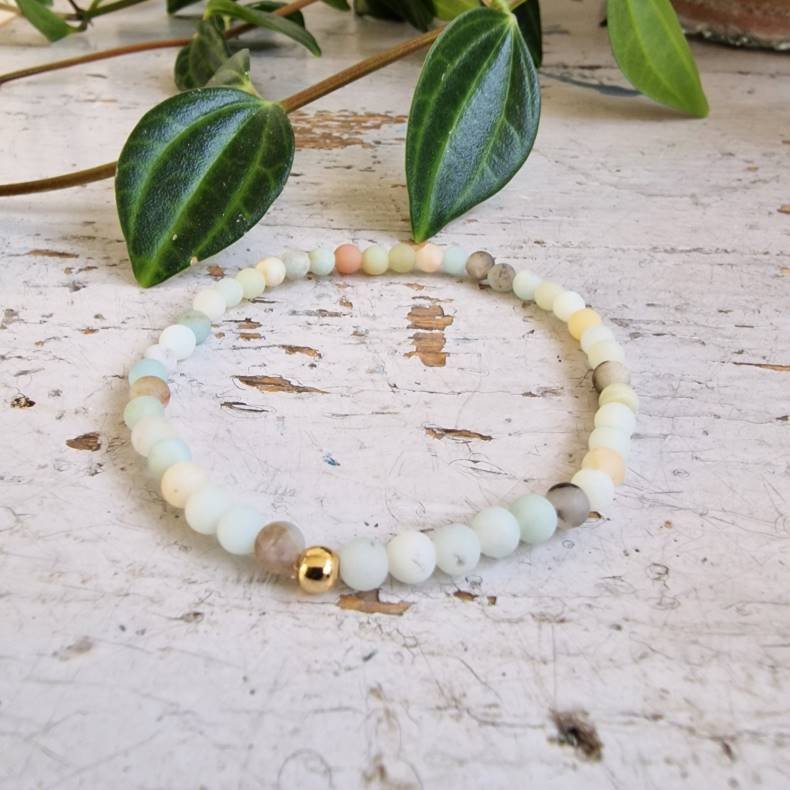 Pari armbnd amazonit mat 4 mm