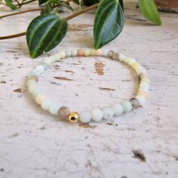 Pari armbnd amazonit mat 4 mm