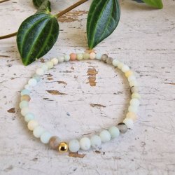 Pari armbnd amazonit mat 4 mm