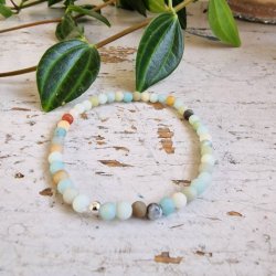 Pari armbnd amazonit mat 4 mm