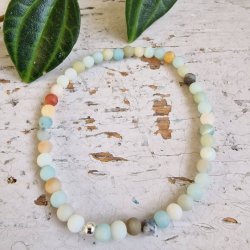 Pari armbnd amazonit mat 4 mm