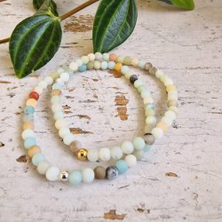 Pari armbnd amazonit mat 4 mm