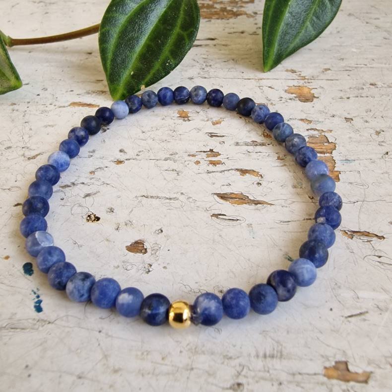 Pari armbnd lapis lazuli mat 4 mm