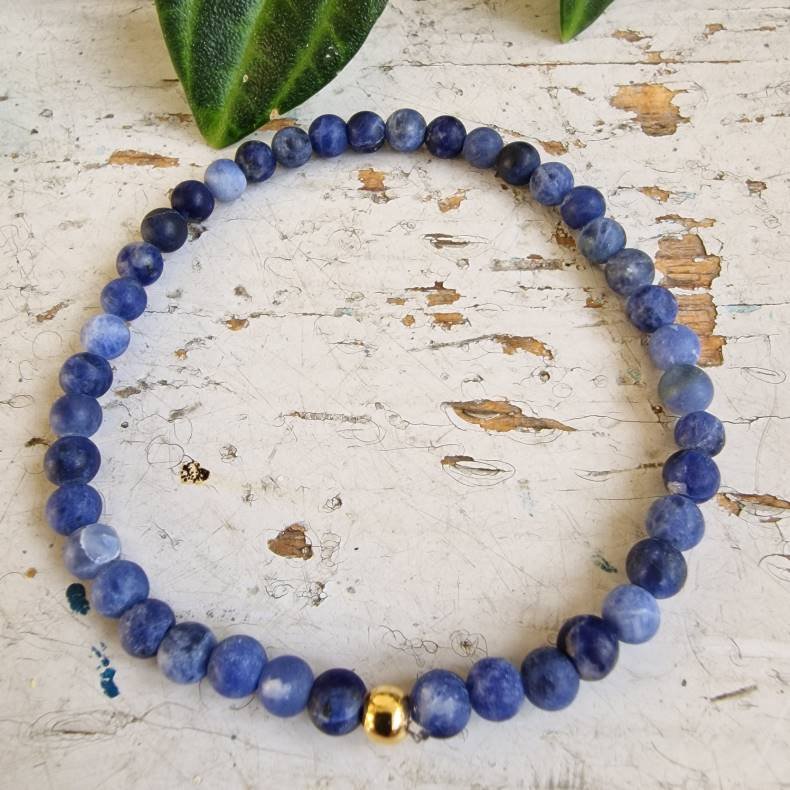 Pari armbnd lapis lazuli mat 4 mm