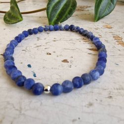 Pari armbnd lapis lazuli mat 4 mm