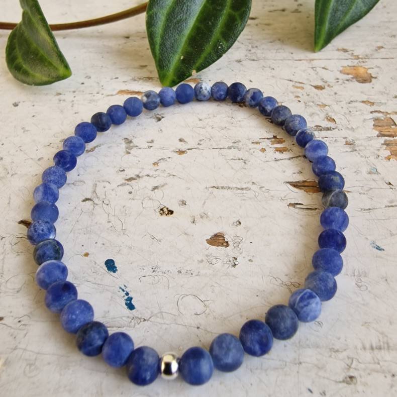 Pari armbnd lapis lazuli mat 4 mm