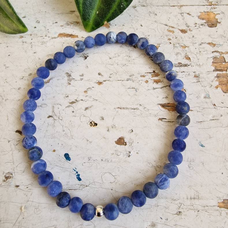 Pari armbnd lapis lazuli mat 4 mm
