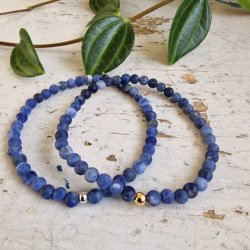 Pari armbnd lapis lazuli mat 4 mm