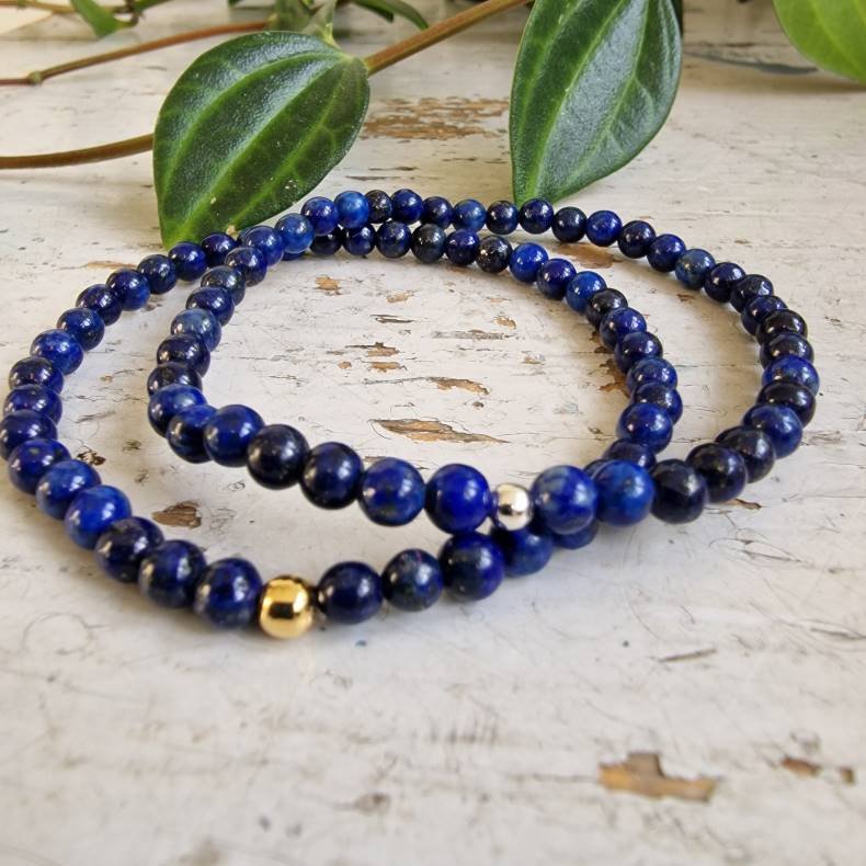 Pari armbnd Lapis lazuli 4 mm
