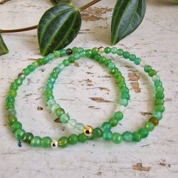 Pari armbnd grn agate facet 4 mm