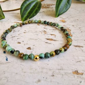 Pari armbnd Afrikansk turkis 4 mm