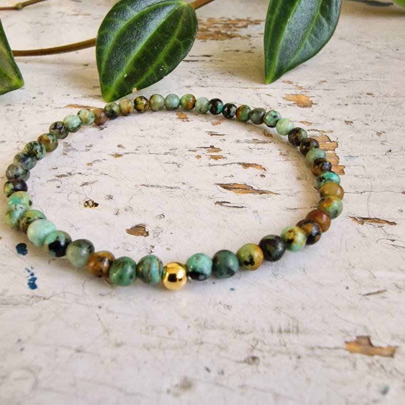 Pari armbnd Afrikansk turkis 4 mm