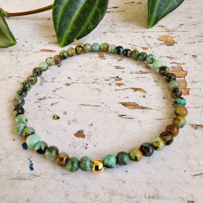 Pari armbnd Afrikansk turkis 4 mm