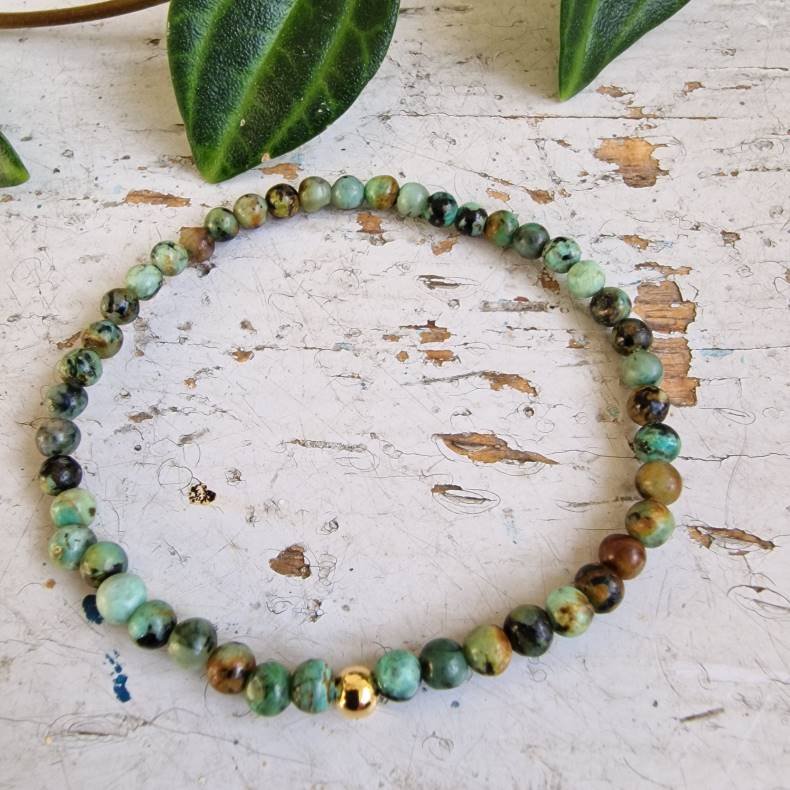 Pari armbnd Afrikansk turkis 4 mm