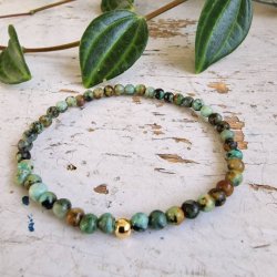 Pari armbnd Afrikansk turkis 4 mm