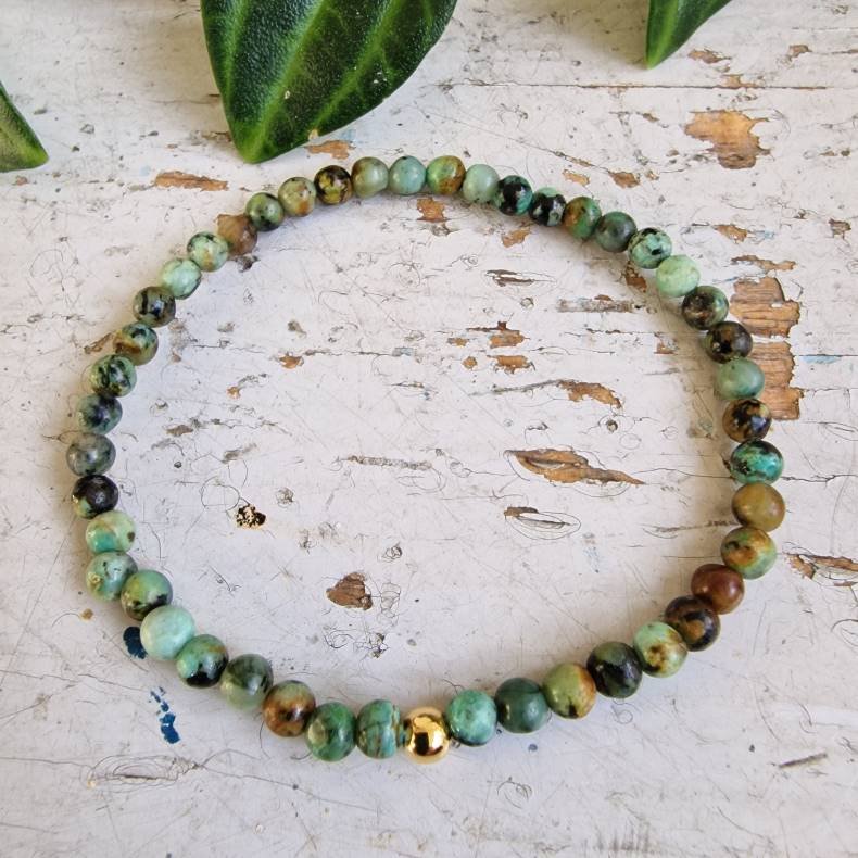 Pari armbnd Afrikansk turkis 4 mm