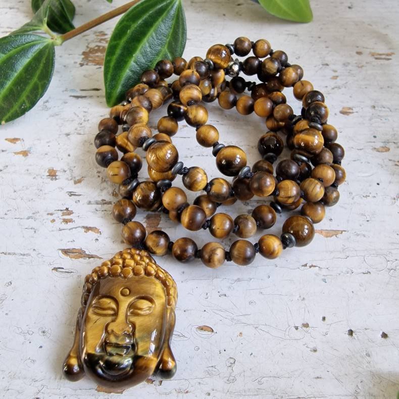 Tigerje buddha hoved luksus bohene mala