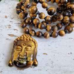 Tigerje buddha hoved luksus bohene mala