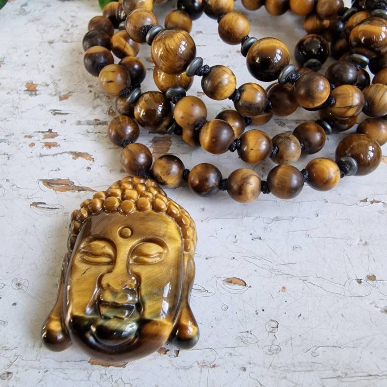 Tigerje buddha hoved luksus bohene mala