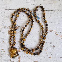 Tigerje buddha hoved luksus bohene mala