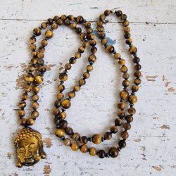 Tigerje buddha hoved luksus bohene mala