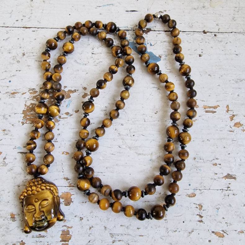 Tigerje buddha hoved luksus bohene mala