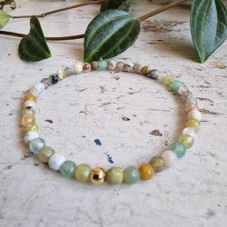 Pari armbnd multi farvet facet 4 mm