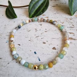 Pari armbnd multi farvet facet 4 mm