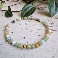 Pari armbnd multi farvet facet 4 mm