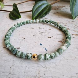 Pari armbnd green spot jaspis 4 mm