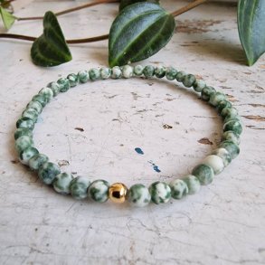 Pari armbnd green spot jaspis 4 mm