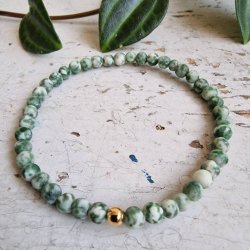 Pari armbnd green spot jaspis 4 mm