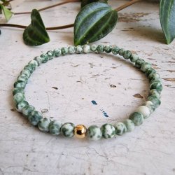 Pari armbnd green spot jaspis 4 mm