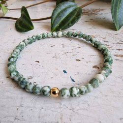 Pari armbnd green spot jaspis 4 mm