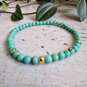 Pari armbnd turkis howlite 4 mm