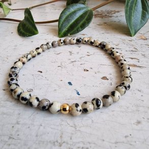 Pari armbnd dalmatiner jaspis 4 mm