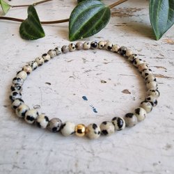 Pari armbnd dalmatiner jaspis 4 mm