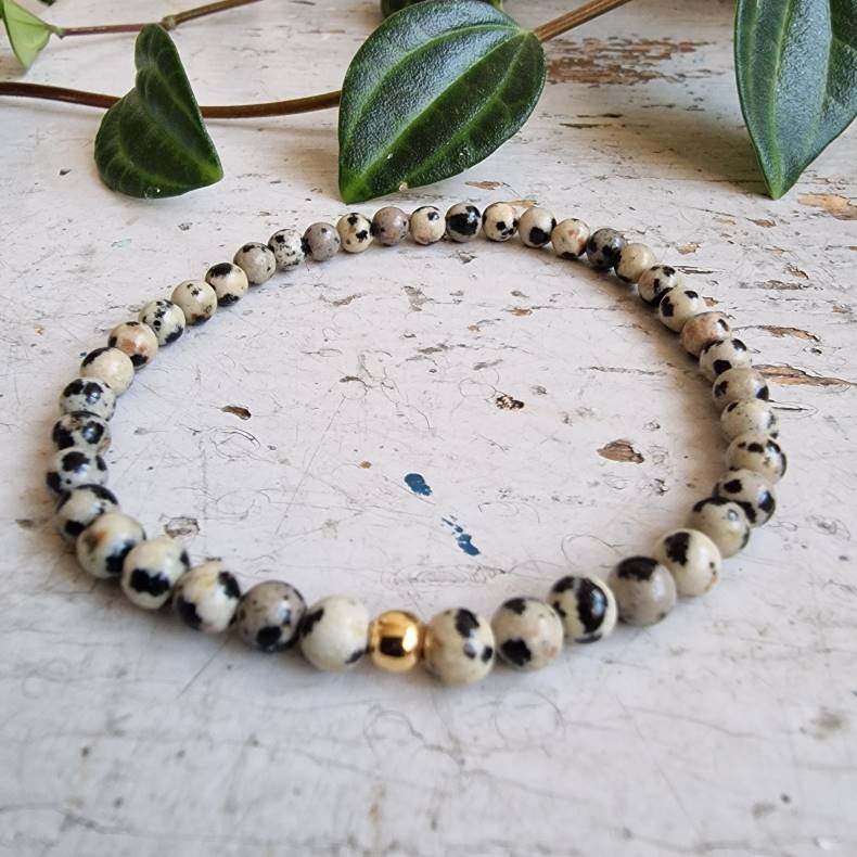 Pari armbnd dalmatiner jaspis 4 mm