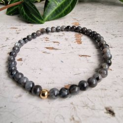 Pari armbnd Lavakite 4 mm