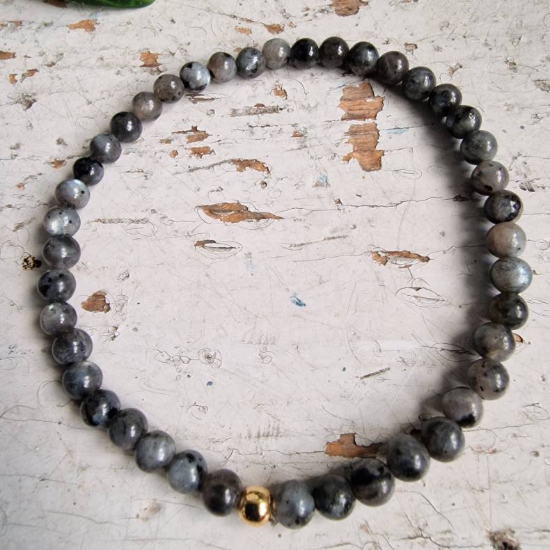 Pari armbnd Lavakite 4 mm