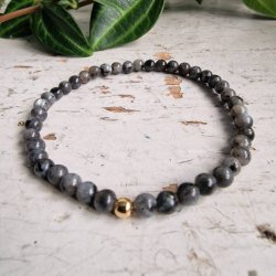 Pari armbnd Lavakite 4 mm