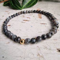 Pari armbnd Lavakite 4 mm