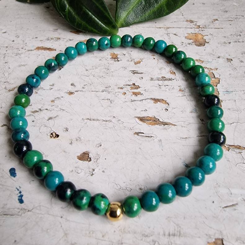 Pari armbnd Chrysocolla 4 mm