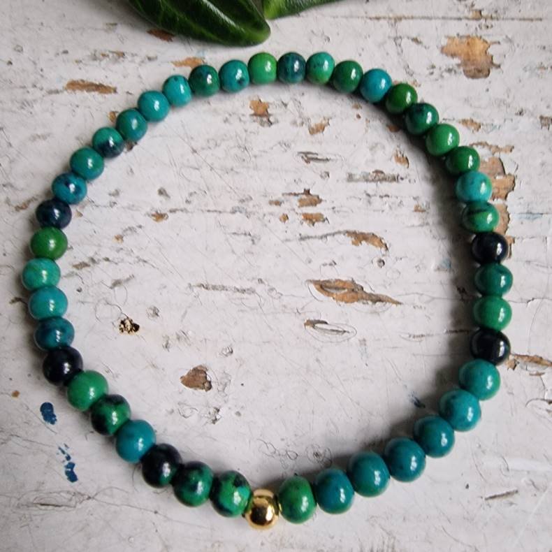 Pari armbnd Chrysocolla 4 mm