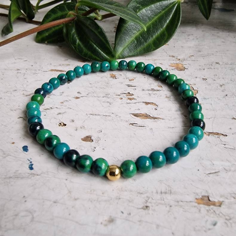 Pari armbnd Chrysocolla 4 mm